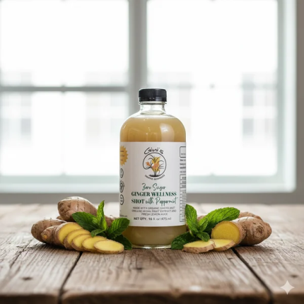 Zero Sweetener - Ginger Wellness Shot With Peppermint , 16 fl. oz.